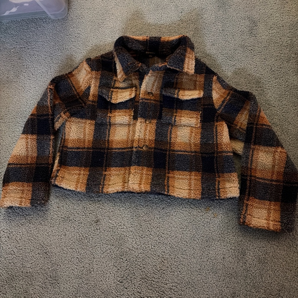 Shinestar Plaid Jacket in Brown and Black